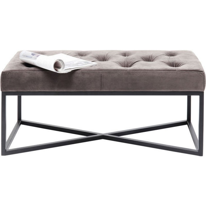 Bench Crossover Grey Black 90x40cm